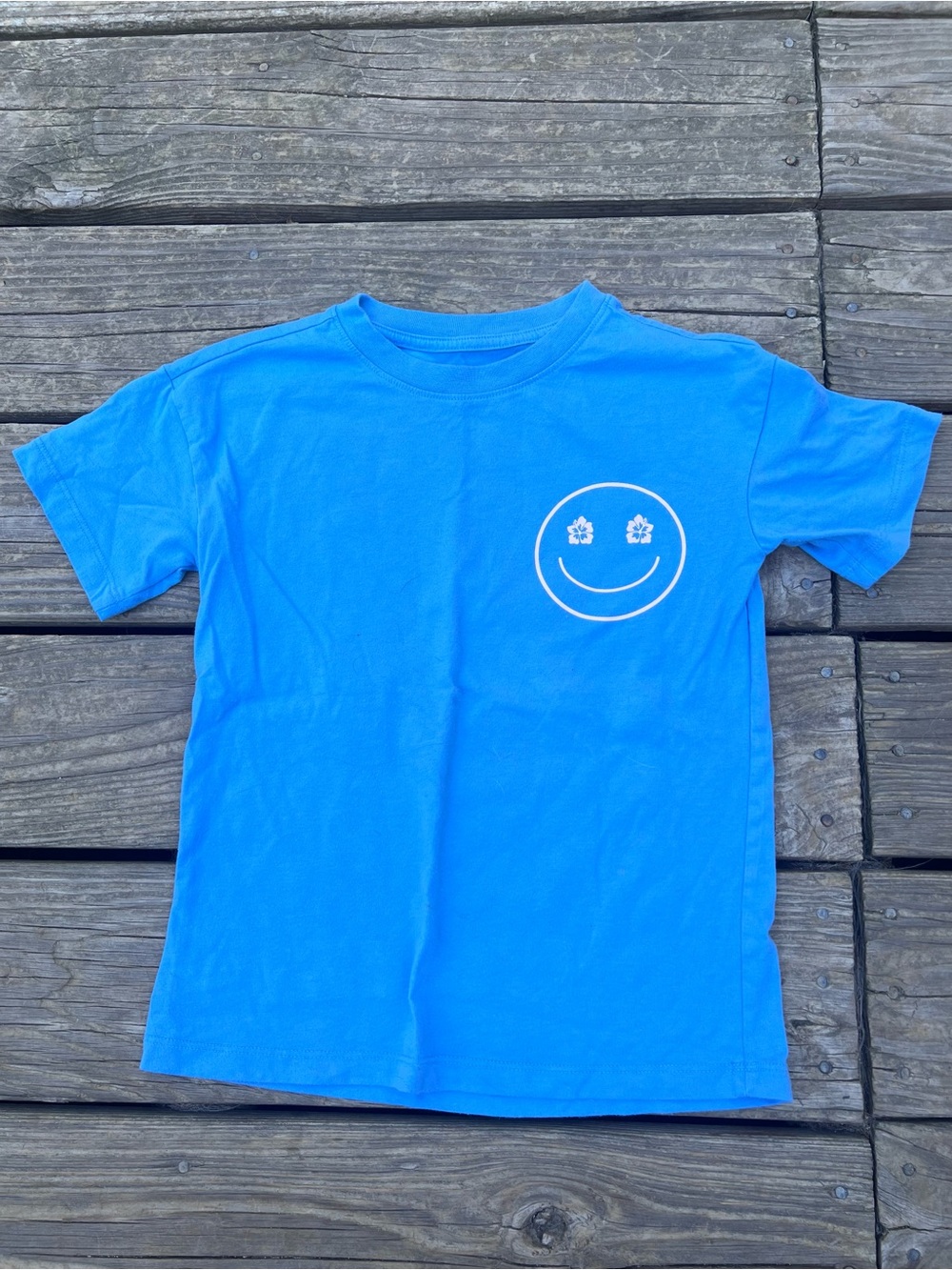 CAT + JACK Blue Kids Smile Graphic Tee size small